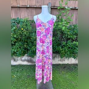 Old Navy Pink & Orange Floral Maxi Dress Size S